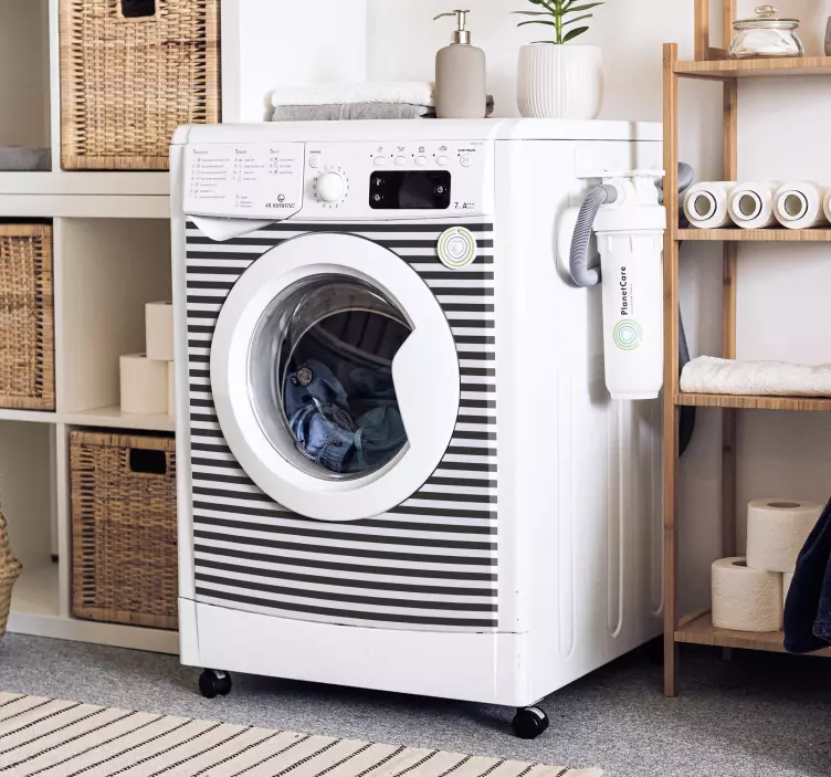 Autocolante para máquina de lavar roupa preto - TenStickers