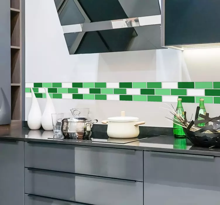 Adesivo de parede azulejos telhas verdes - TenStickers