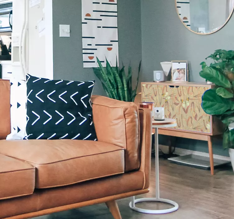 Autocolante para móveis padrão de flores de outono - TenStickers