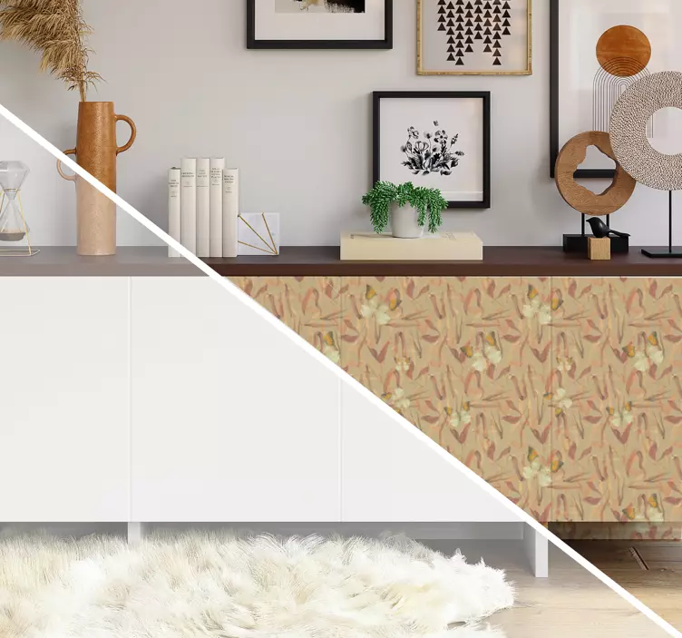 Autocolante para móveis padrão de flores de outono - TenStickers