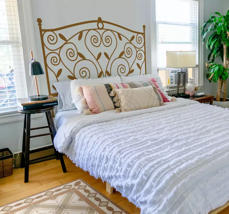 Vinil decorativo cabeceira cama estilo ferro - TenStickers