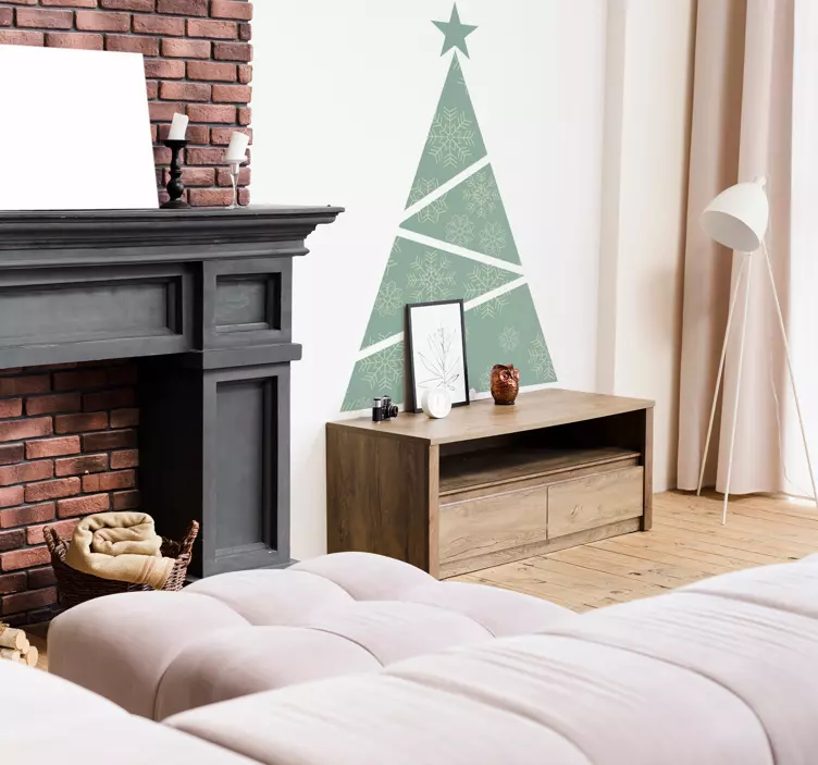 Vinil de Natal árvore de natal geométrica - TenStickers