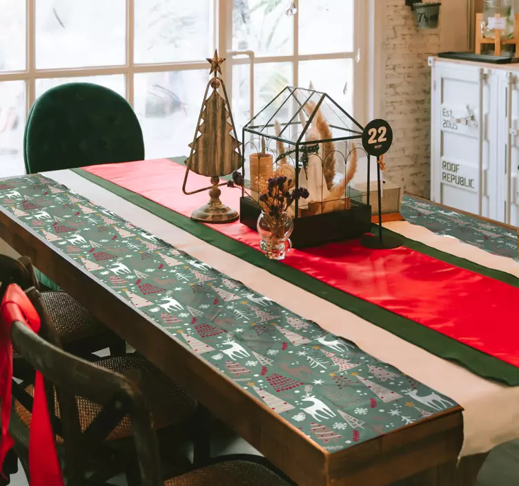 Autocolante de Natal Padrão de floresta de natal - TenStickers