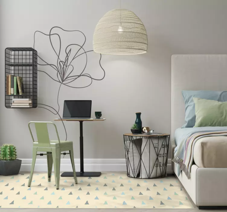 Autocolante sala de estar flores minimalista - TenStickers