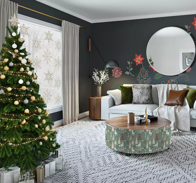 Autocolante de Natal Conjunto de flores de natal - TenStickers