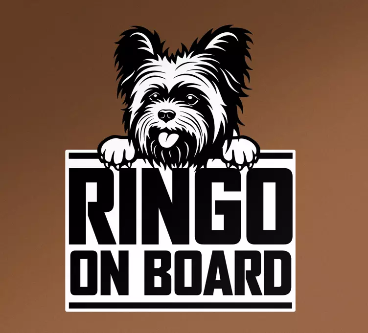 Adesivo para carro placa de cachorro brincalhão - TenStickers