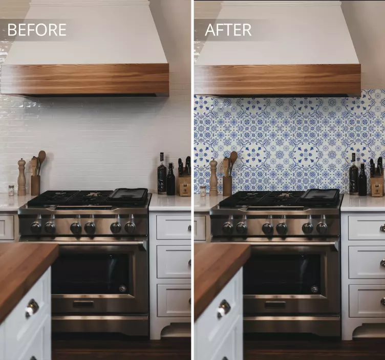 Autocolantes azulejos decorativos Azul vintage - TenStickers