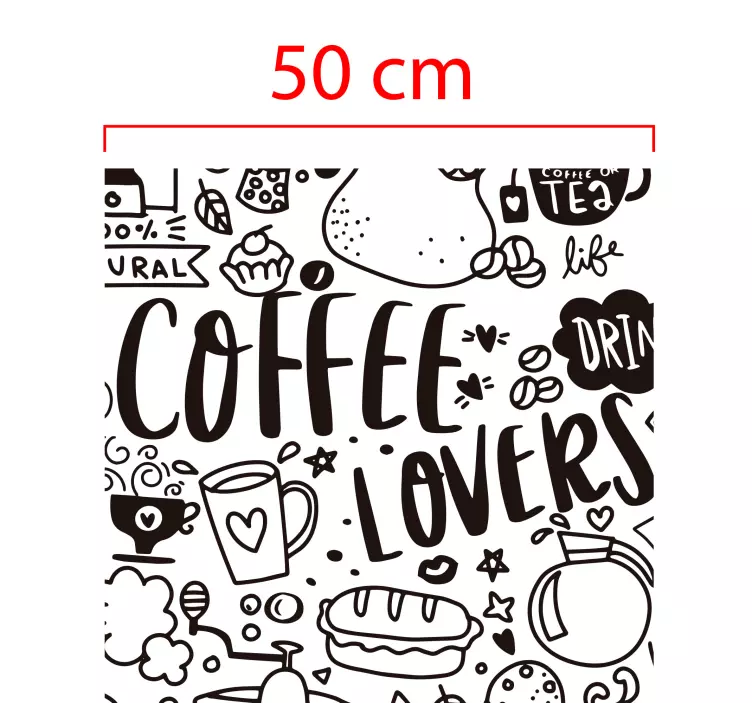 autocolante translúcida da janela dos desenhos da hora do café - TenStickers