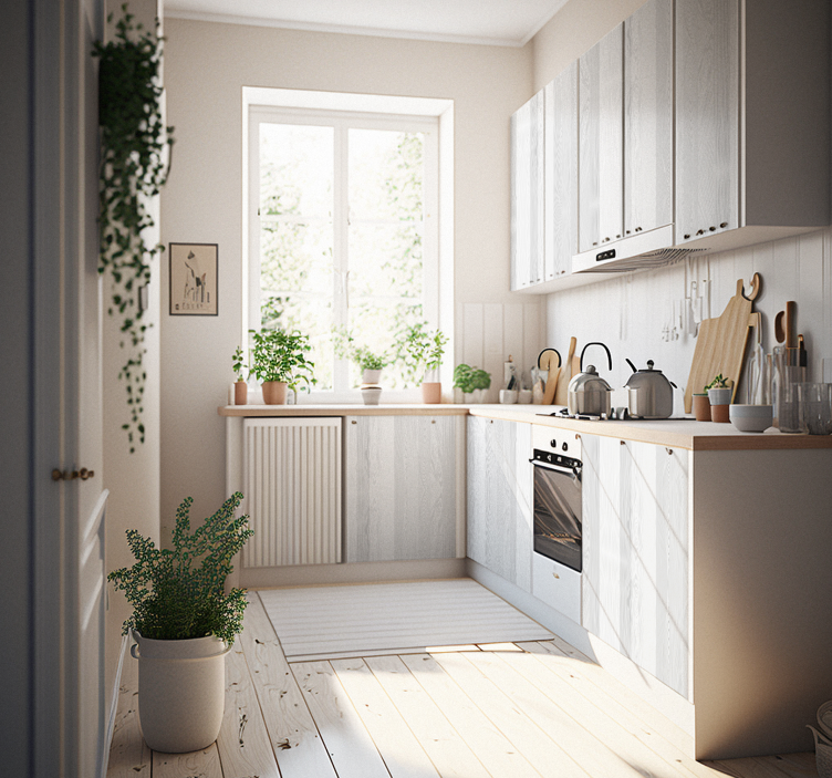 Autocolante para móveis textura de madeira branca - TenStickers