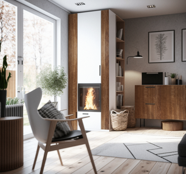 Autocolante para móveis textura de madeira marrom - TenStickers