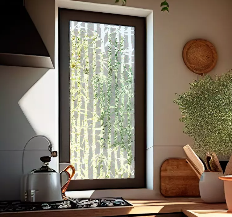 Adesivo decorativo para vidros bambu Translúcido - TenStickers