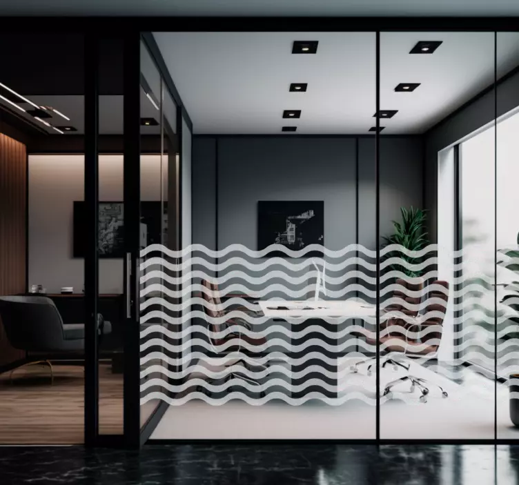 Adesivo decorativo para vidros ondas translúcidas - TenStickers