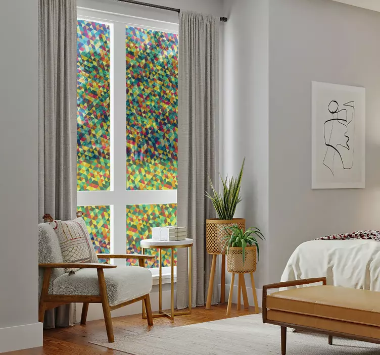 Adesivo decorativo para vidros geométrico Translúcido - TenStickers