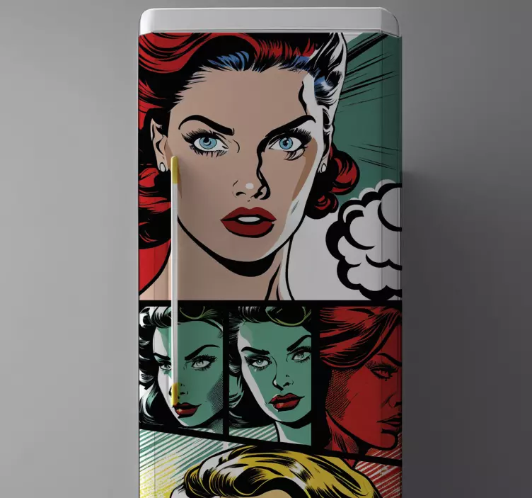 Autocolante para frigorífico vinil Comic Vintage - TenStickers