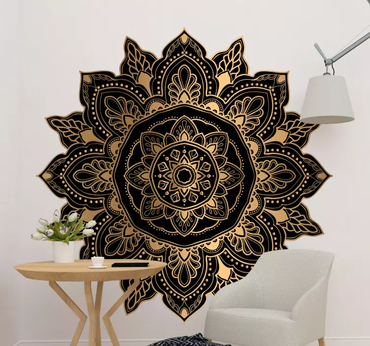Mandala com gotas elegantes e linhas vinis decorativos - TenStickers