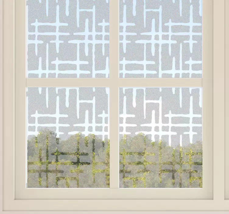 Adesivo decorativo para vidros linhas Translúcidas Cruzadas - TenStickers