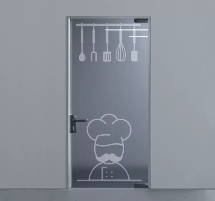 Adesivo para porta de cozinha chefe - TenStickers