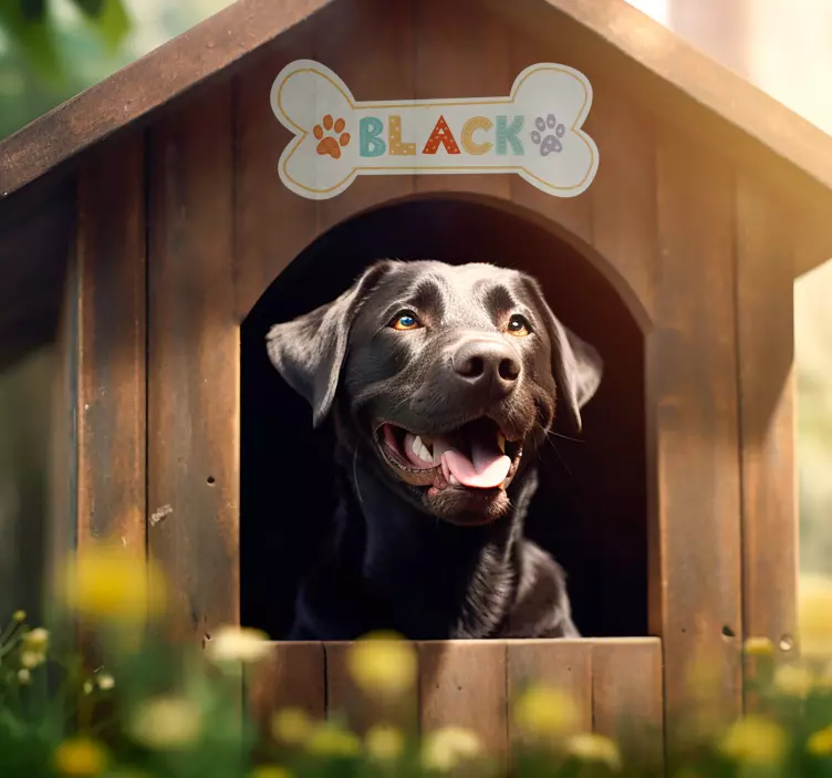Autocolante de animais de estimação nome da Casa do Cão - TenStickers