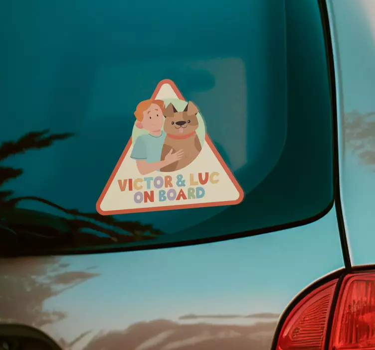 Autocolante para carros criança e cachorro a bordo - TenStickers