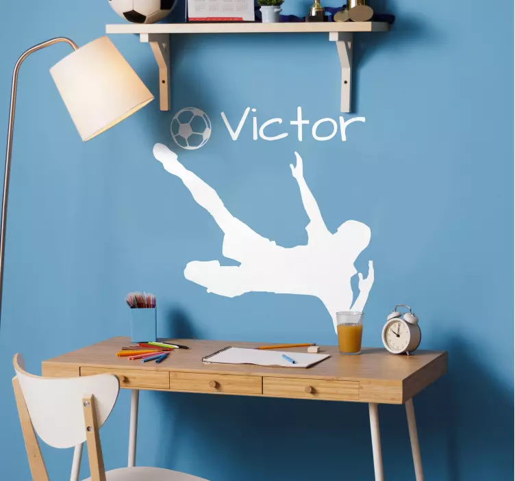 Vinil decorativo jogador futebol personalizável - TenStickers