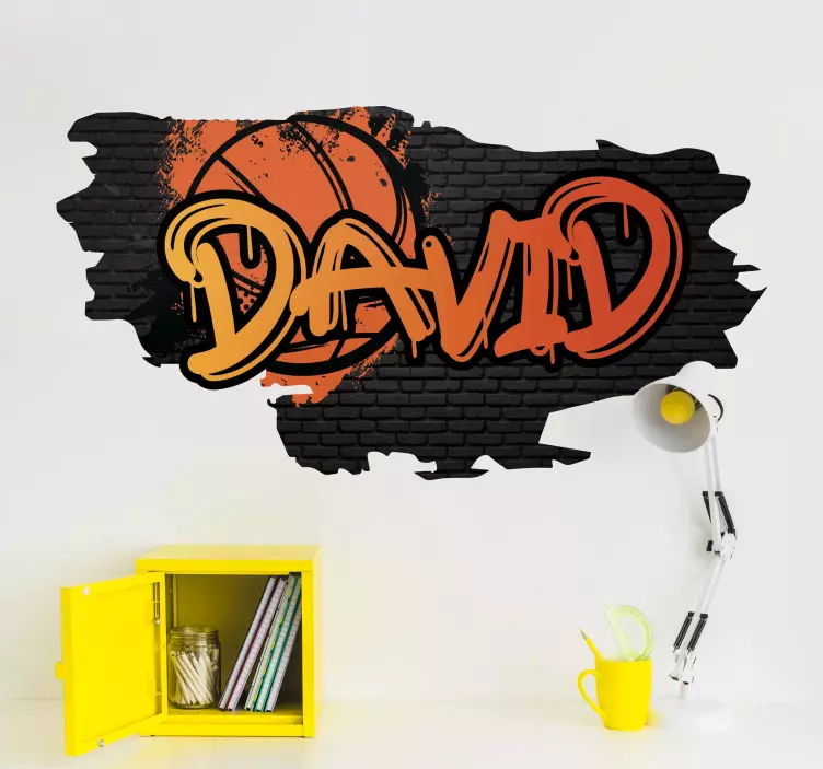 Adesivo para crianças estilo grafite de basquete - TenStickers
