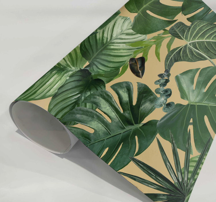 Vinil para cozinha padrão de plantas tropicais - TenStickers