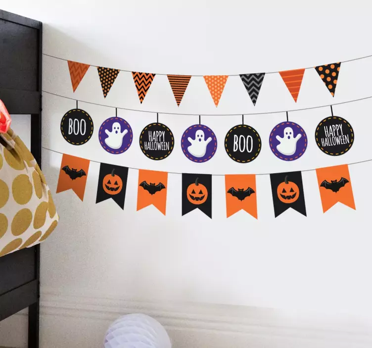 Vinil decoração bandeiras Halloween - TenStickers