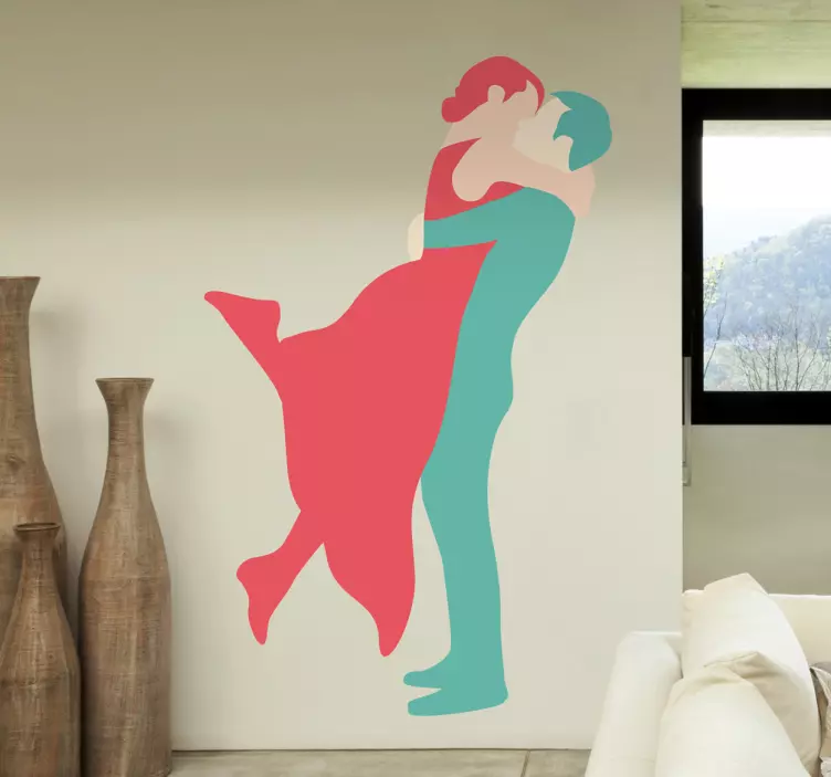 Adesivo de casal beijando-se - TenStickers