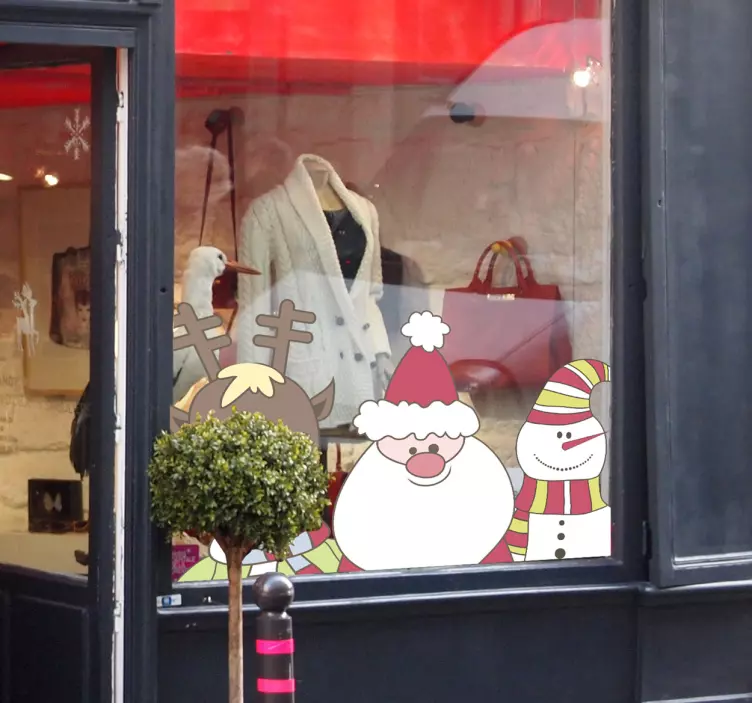 Autocolante para montras de Natal divertido - TenStickers