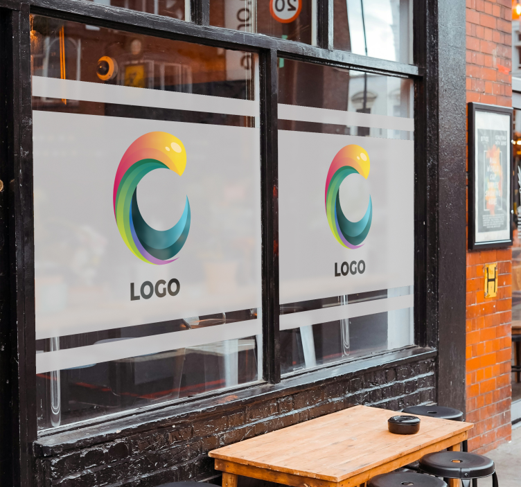 Autocolante decorativo para montras logotipo lançado em translúci - TenStickers