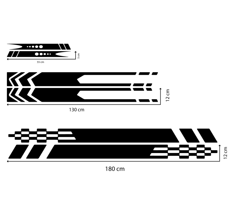 Autocolante para carros listras 3 desenhos - TenStickers