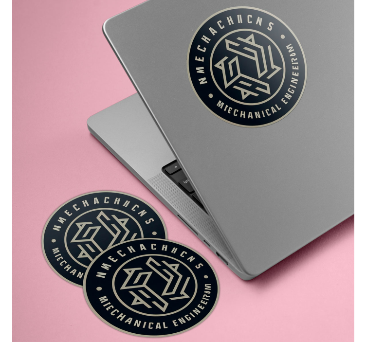 Adesivo para escritório círculo personalizado com logotipo - TenStickers