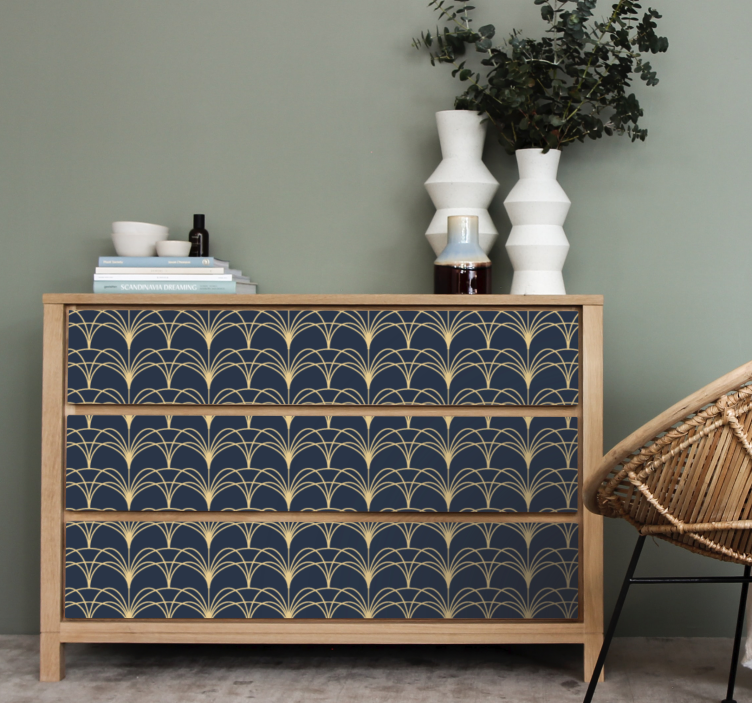 Autocolantes para móveis Padrão art déco dourado moderno - TenStickers