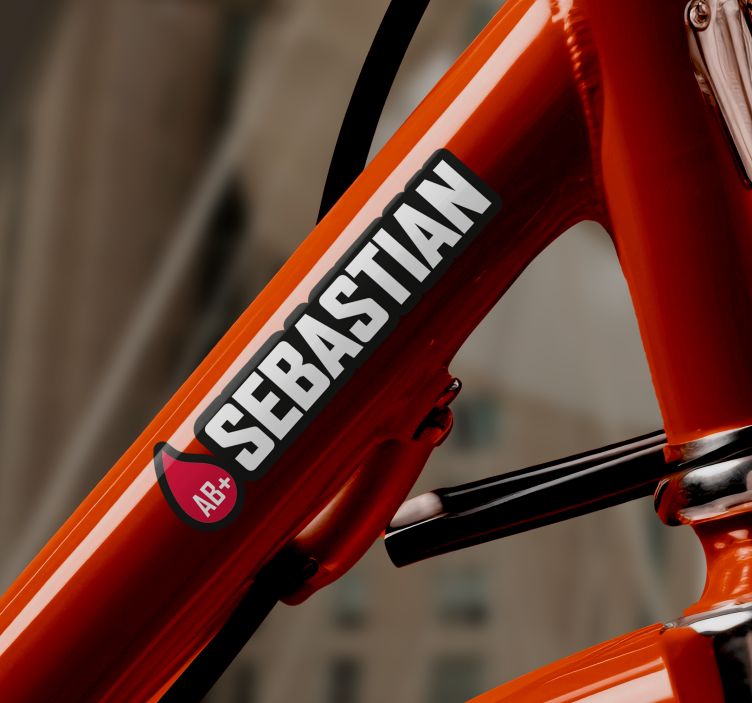 Autocolante animal bandeira com nome tipo sanguíneo - TenStickers