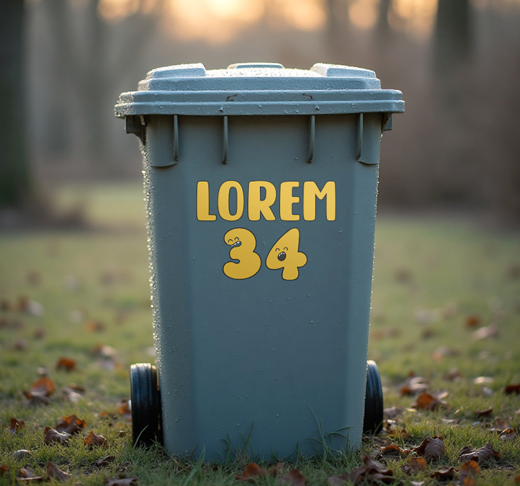 autocolante de contêiner de números de desenho animado feliz - TenStickers