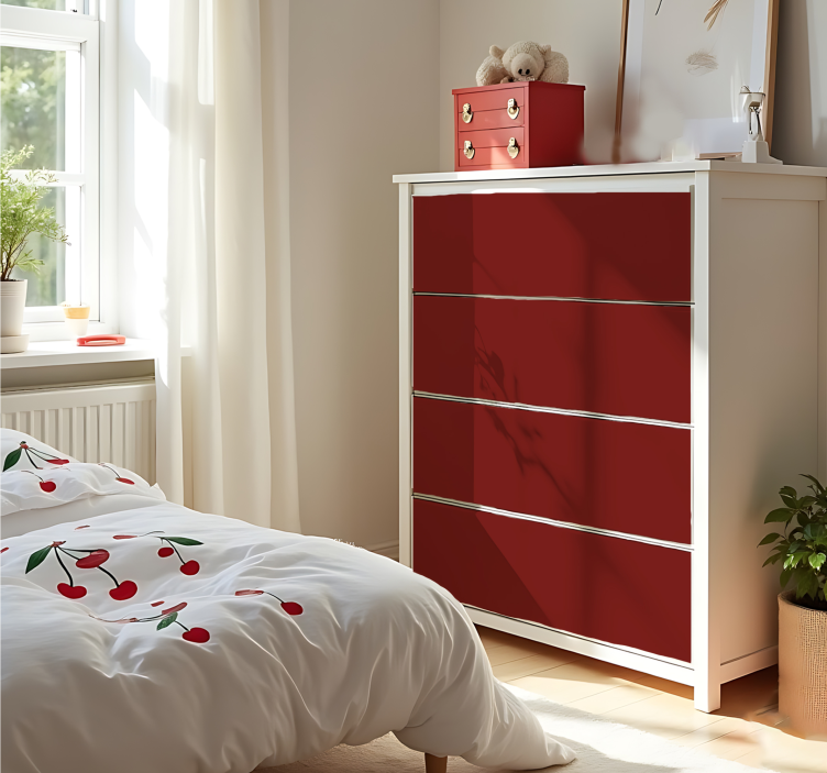 Adesivo de folha monocolor vermelho cereja fosco - TenStickers