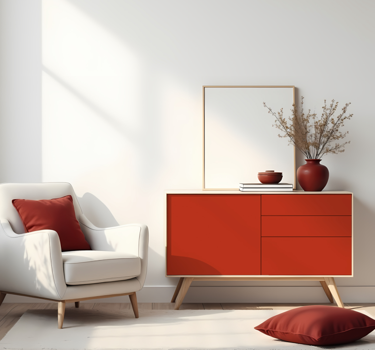 Adesivo de folha monocolor vermelho coral fosco - TenStickers