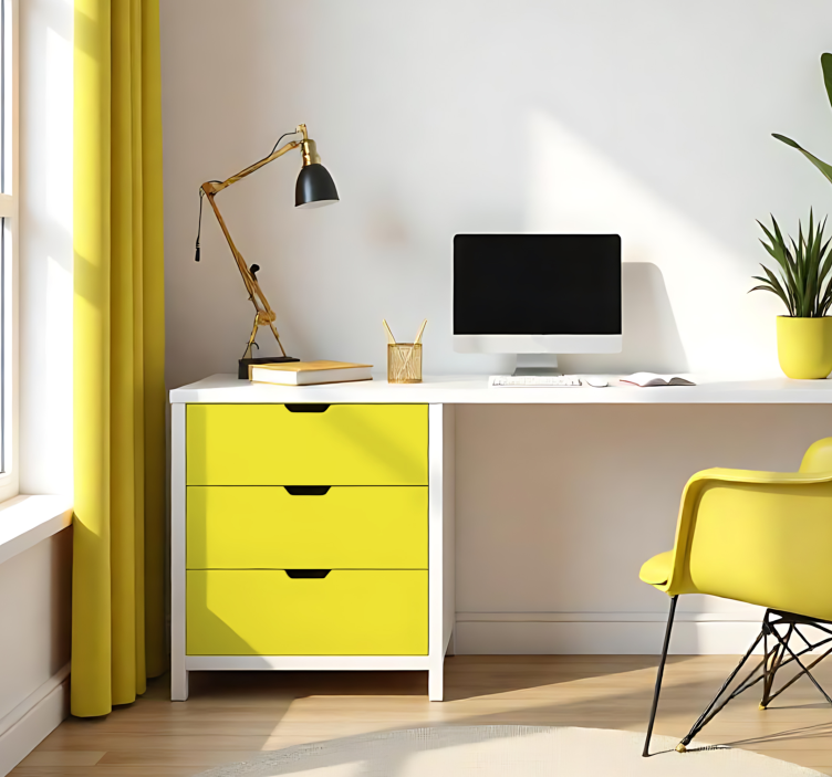 Adesivo de folha monocolor amarelo claro fosco - TenStickers