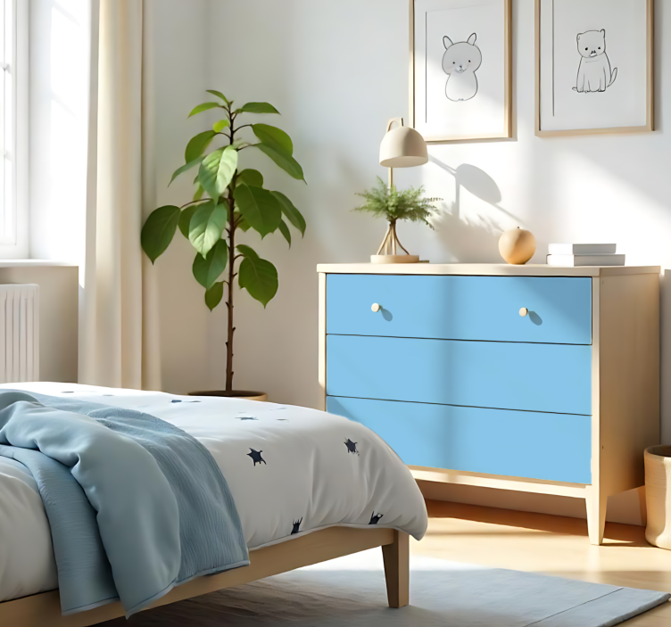 Adesivo de folha monocolor azul celeste fosco - TenStickers