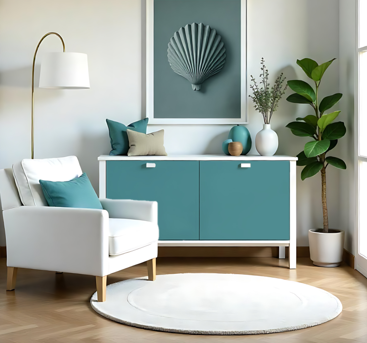 Adesivo de folha monocolor turquesa escuro fosco - TenStickers