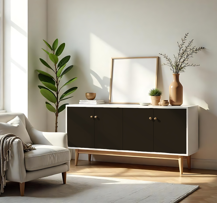 Adesivo de folha monocolor marrom escuro fosco - TenStickers