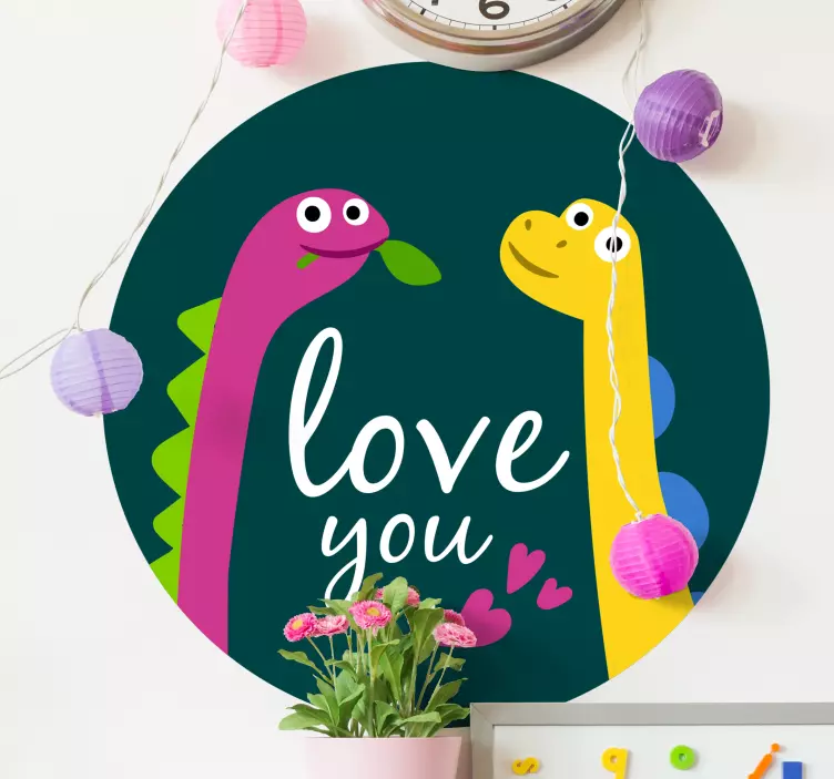 Adesivo amor de dinossauro fofo - TenStickers