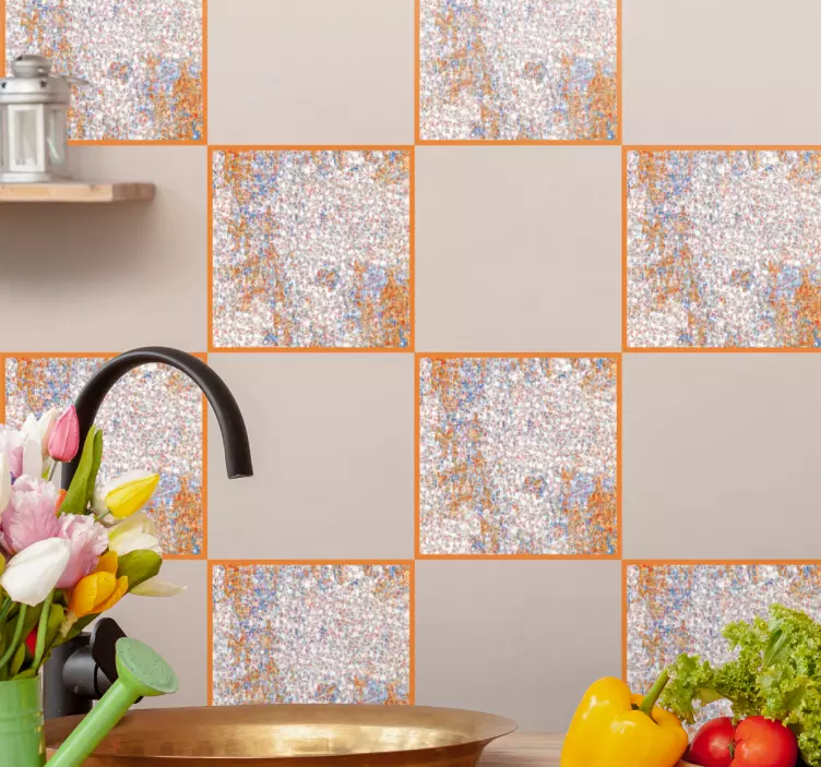 Adesivo azulejos arranjo de mosaico vibrante - TenStickers