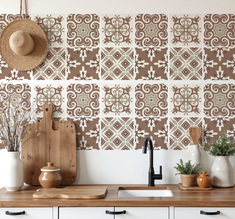 Adesivo azulejos mocha mousse hidráulica - TenStickers