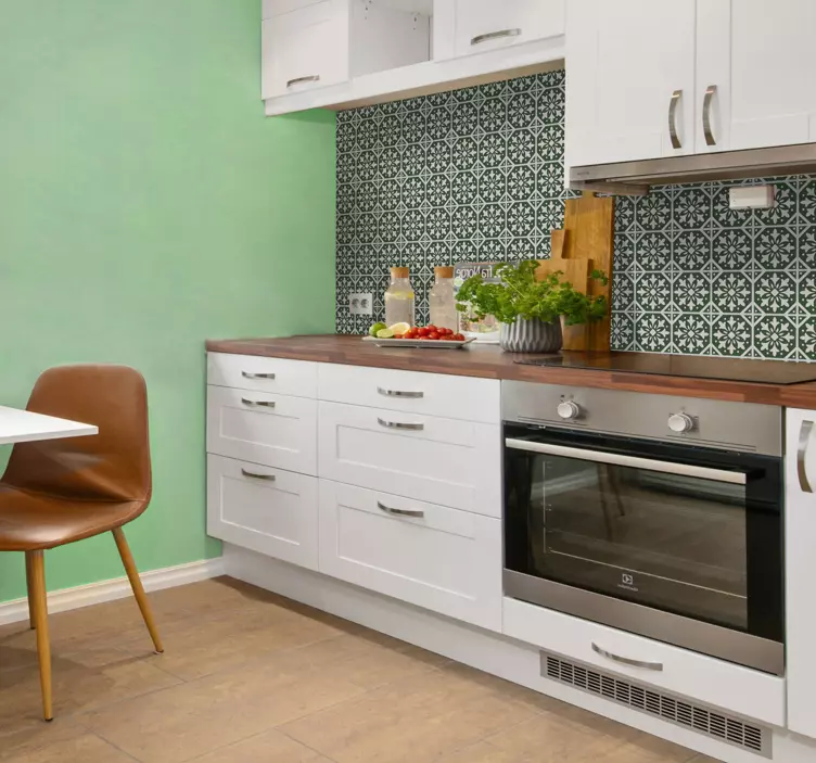 Adesivo azulejos padrão botânico elegante - TenStickers