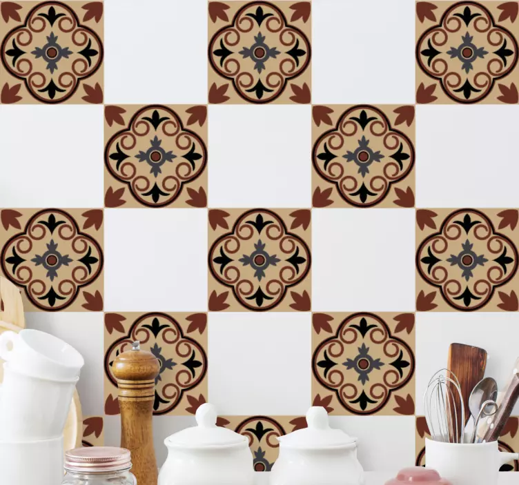 Adesivo azulejos padrão ornamentado intrincado - TenStickers