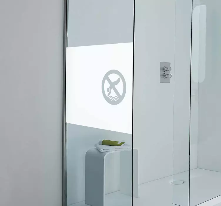 Adesivo cabina duche placa de proibido nadar - TenStickers