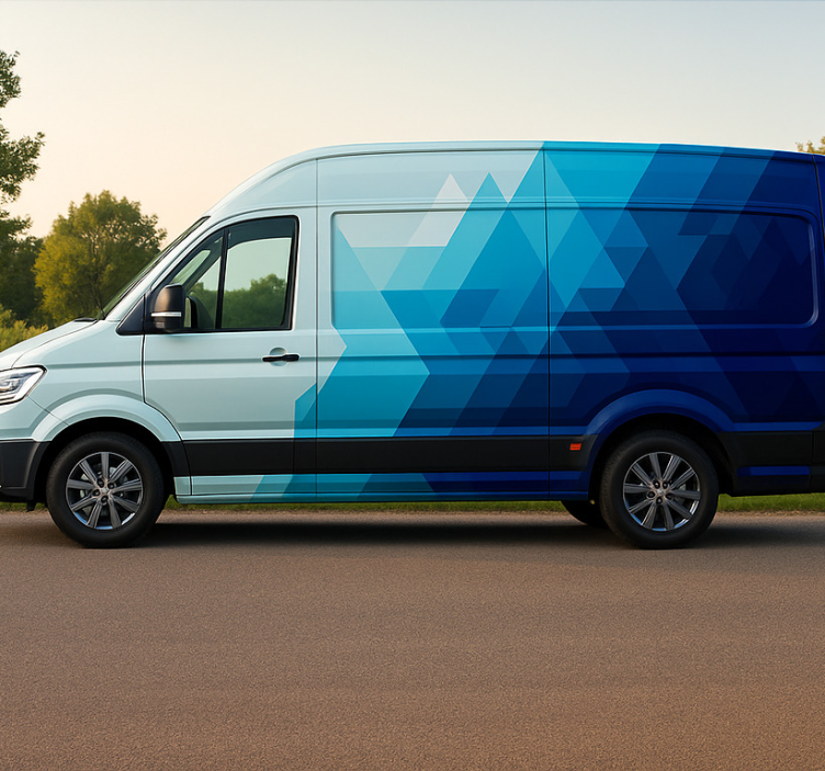 Adesivo carrinha design de triângulos azuis - TenStickers