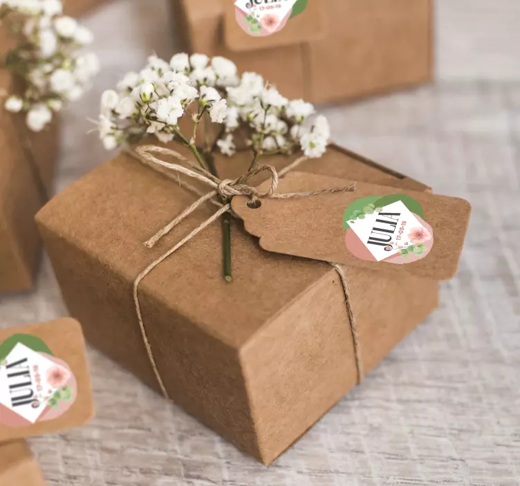 Adesivo casamento lindos adesivos florais personalizáveis - TenStickers