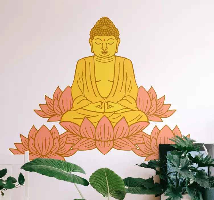 Adesivo de arte figura do buda lótus - TenStickers